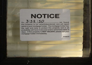 Foreclosure Notice Posted on a Home