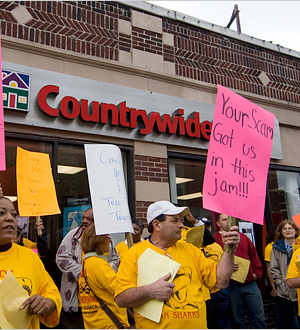 Protesters at a Boston Branch of Countrywide Home Loans