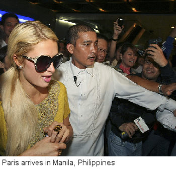 Paris Hilton arrives in Manila, Philippines