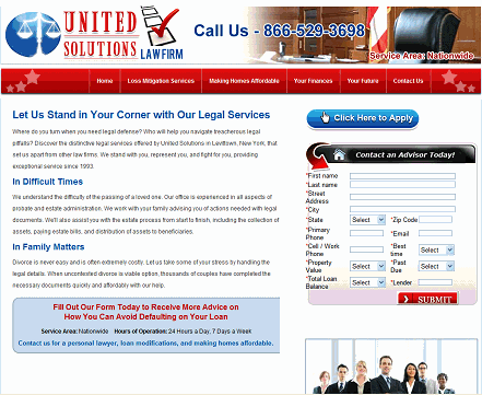 United Solutions Law Firm Website