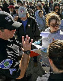 Police Eviction of a Tent City in Ontario, California 