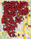 Map of Showing Foreclosures
