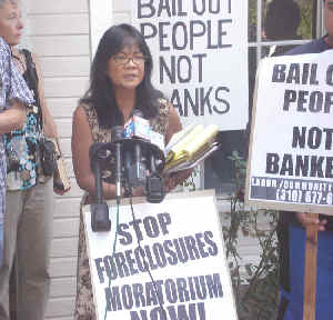 June Reyno of Mira Mesa, California Protesting Foreclosures