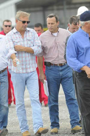 Kevin Costner with BP CEO Doug Suttles
