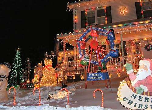 Home decorated for Christmas