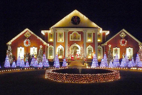 Home decorated for Christmas