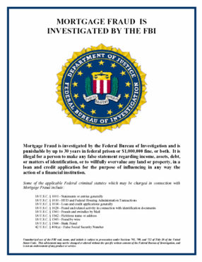 FBI Mortgage Fraud Notice