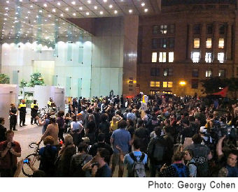Protestors in Dewey Square, Boston