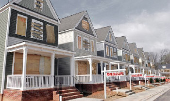 block of foreclosed homes
