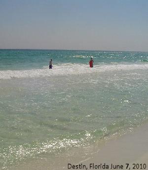 Crystal Clear water in Destin, Florida on June 7, 2010