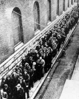 Unemployment line in the Great Depression