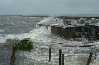 storm surge from Hurricane Dennis (July 10, 2005)