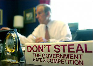 Ron Paul at his office desk